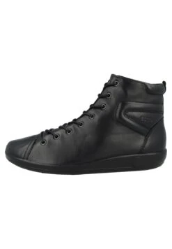 ECCO Soft 2.0 - Sportieve Veterschoenen - Black With Black Sole (206523-56723)